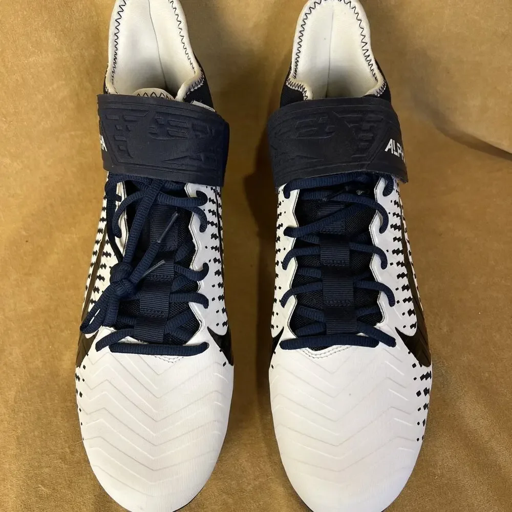Nike Alpha Menace Pro‎ 2 Mens Size 12 White Navy Blue Football Cleats BV3945-102